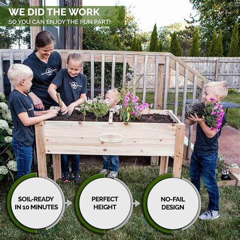 cedar raised planter box with legs